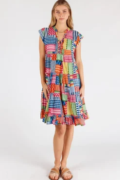Lula Life Elena Tiered Dress - Multi - LL44 Clearance