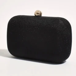 Adorne Ella Woven Structured Clutch - Black - AD5 New