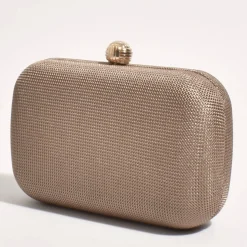 Adorne Ella Woven Structured Clutch - Choc - AD5 Outlet