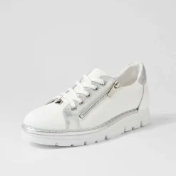 Top End Shoes Elos Sneaker - White And Silver - TE8 Discount