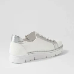 Top End Shoes Elos Sneaker - White And Silver - TE8 Discount