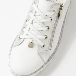 Top End Shoes Elos Sneaker - White And Silver - TE8 Discount