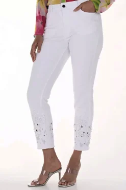 Frank Lyman Embellished Ankle Jeans - White - FL13 Sale