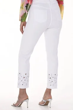 Frank Lyman Embellished Ankle Jeans - White - FL13 Sale