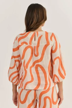 Naturals By O & J Ember Linen Top - Tamarind - OJ40 Best