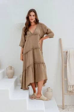 The Italian Cartel Emily Dress - Mocha - IC40 Hot