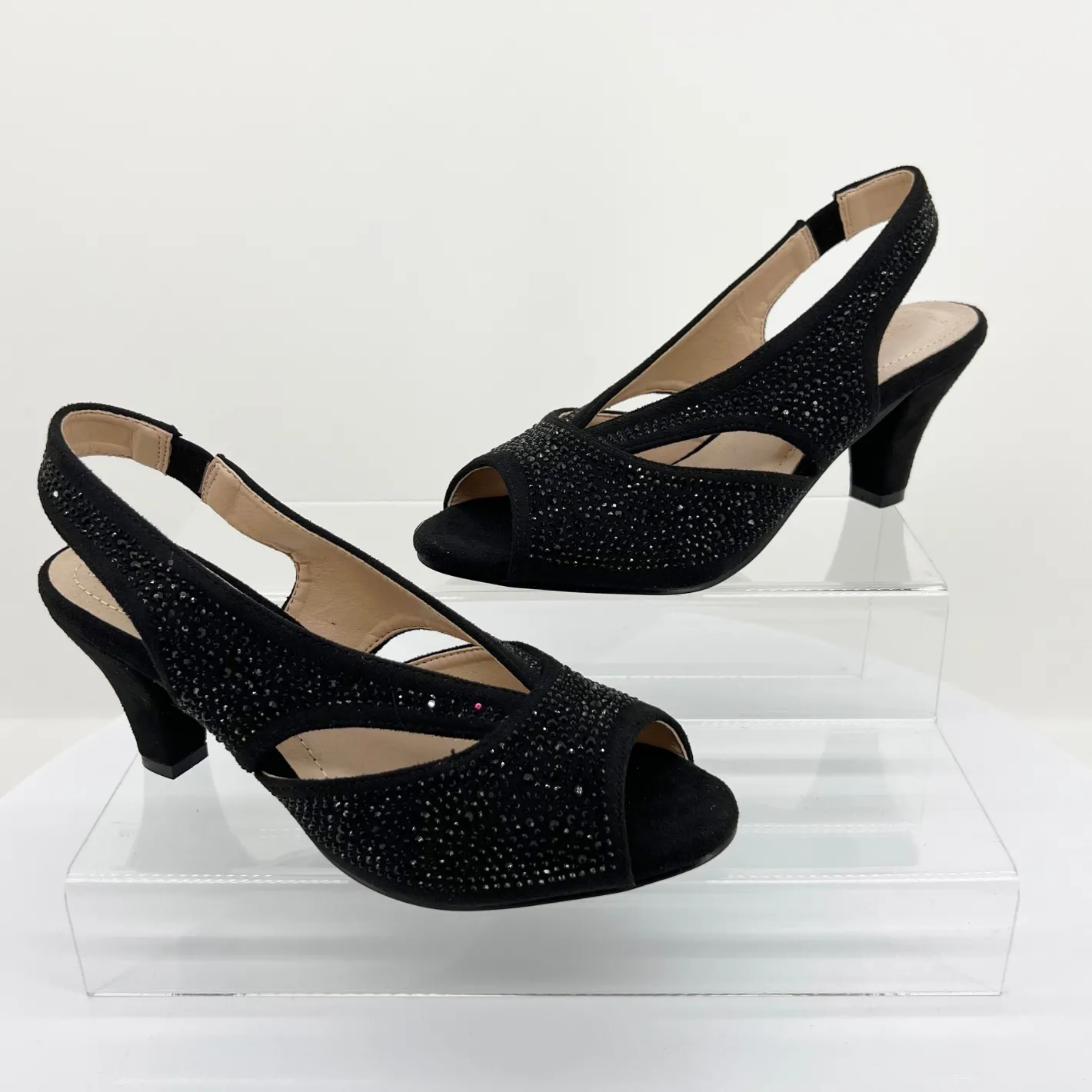 Clarice Emily Shimmer Heel | Black Micro | C3 Outlet