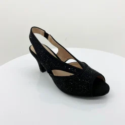 Clarice Emily Shimmer Heel | Black Micro | C3 Outlet