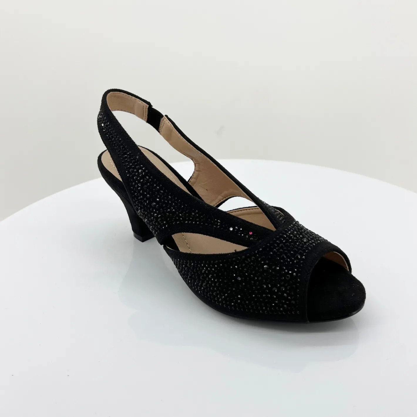 Clarice Emily Shimmer Heel | Black Micro | C3 Outlet