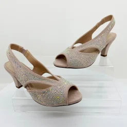 Clarice Emily Shimmer Heel | Champagne Micro | C3 Clearance