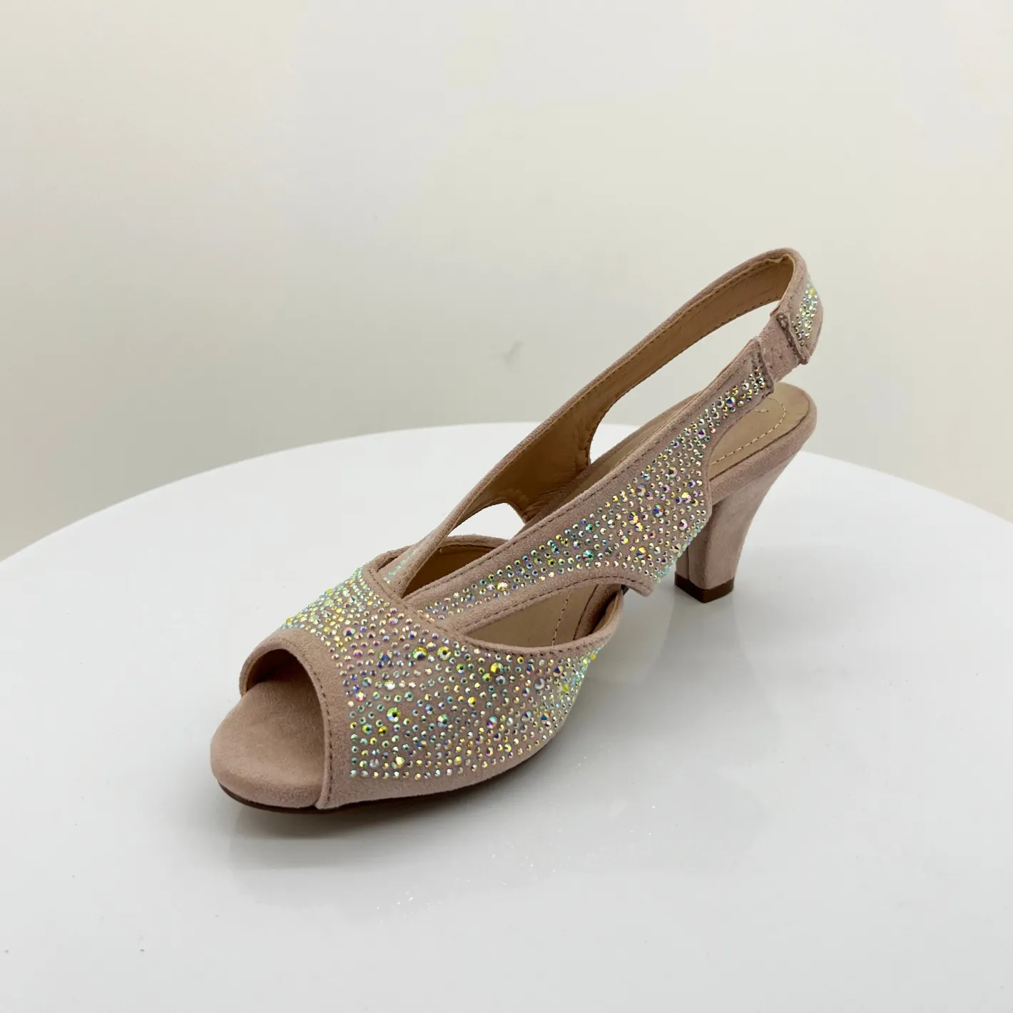 Clarice Emily Shimmer Heel | Champagne Micro | C3 Clearance