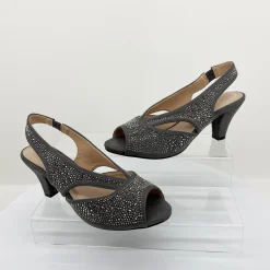 Clarice Emily Shimmer Heel | Grey Micro | C3 Discount