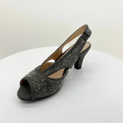 Clarice Emily Shimmer Heel | Grey Micro | C3 Discount