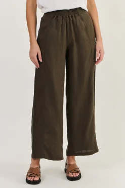 Naturals By O & J Faith Linen Pant - Espresso - OJ39 Hot