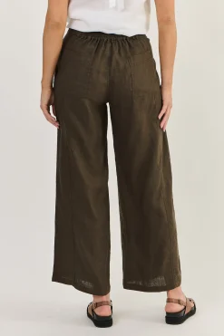 Naturals By O & J Faith Linen Pant - Espresso - OJ39 Hot