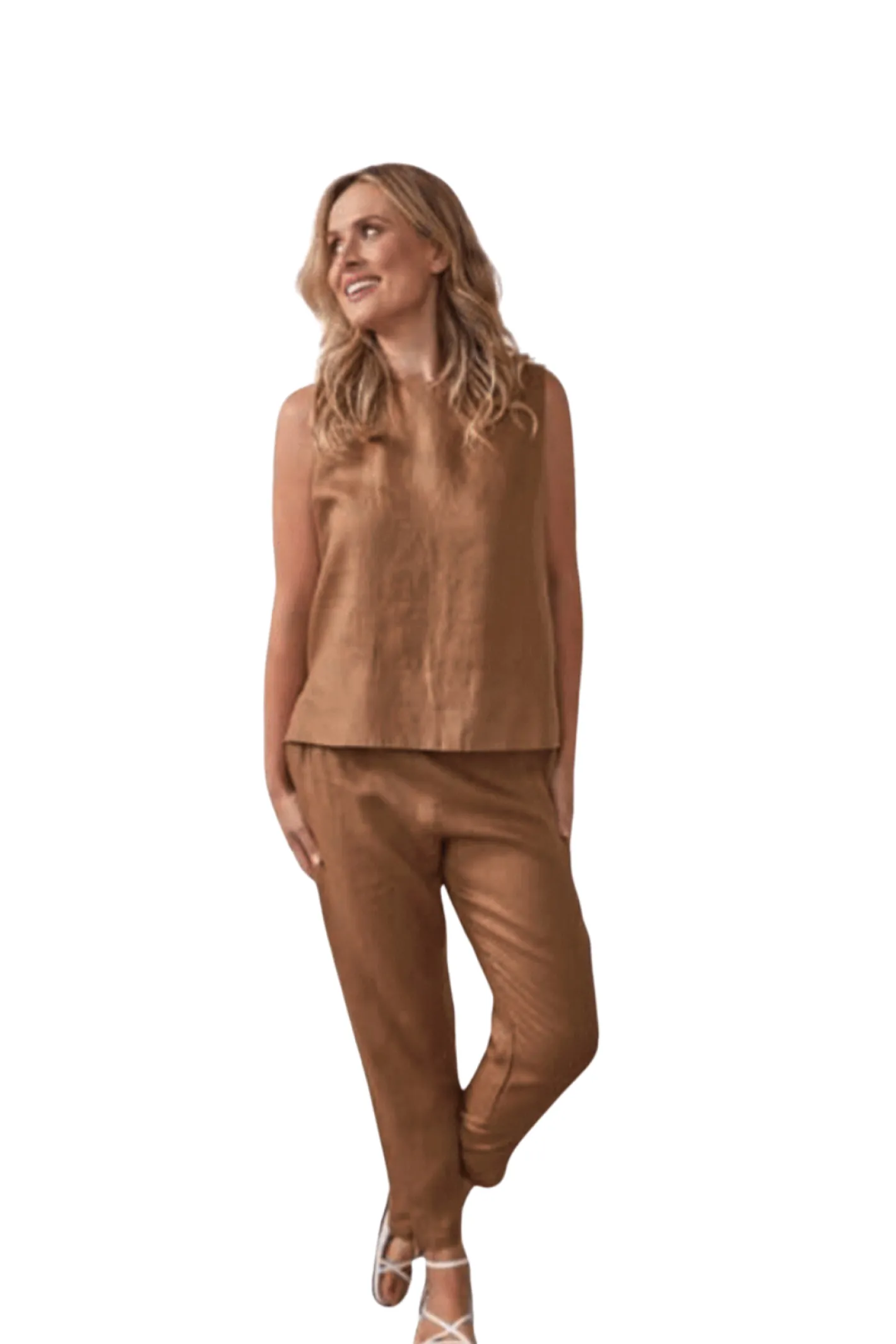 See Saw Flat Front 7/8 Pant - Toffee - SS15 Discount