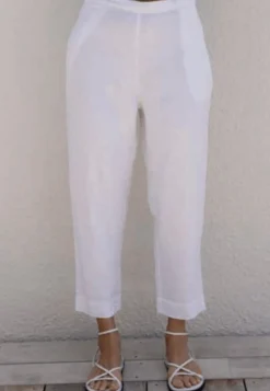 See Saw Flat Front 7/8 Pant - White - SS15 Outlet