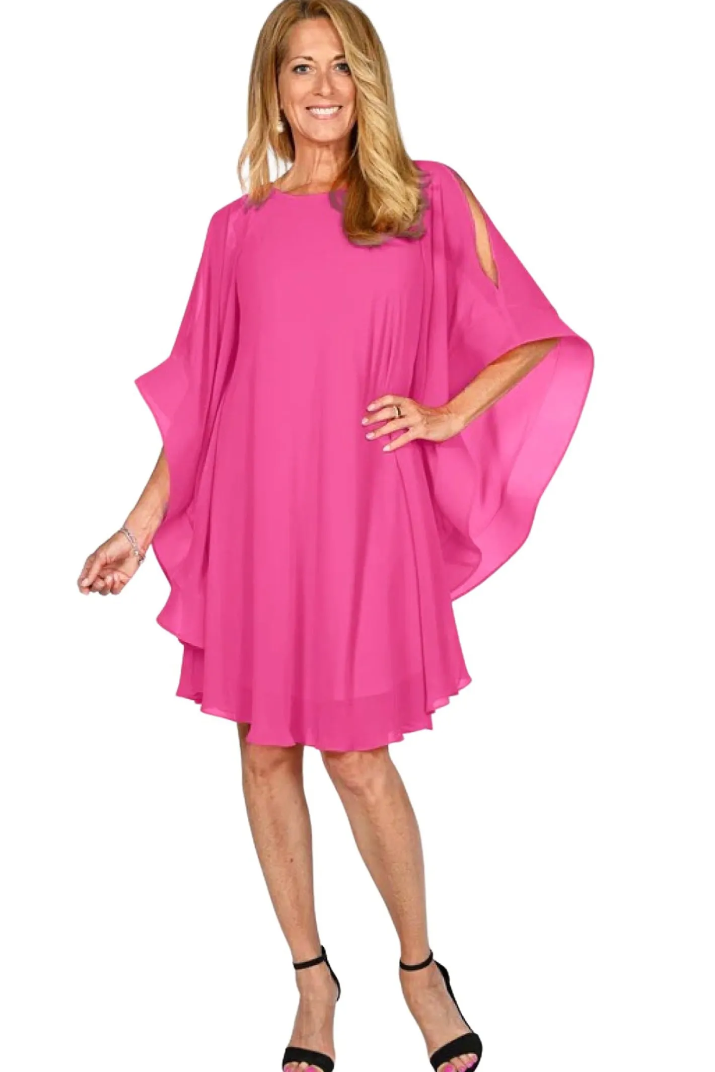 Frank Lyman Freda Woven Dress - French Rose - FL33 Discount