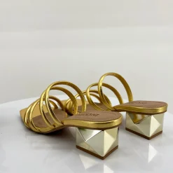 Brazilio Gold Double Strap Heel - BZ7 Outlet