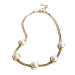 Adorne Greta Pearl Collar Necklace - Gold - AD28 Online