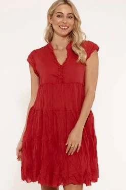 Lula Life Gwen Dress - Melon - LL16 Hot