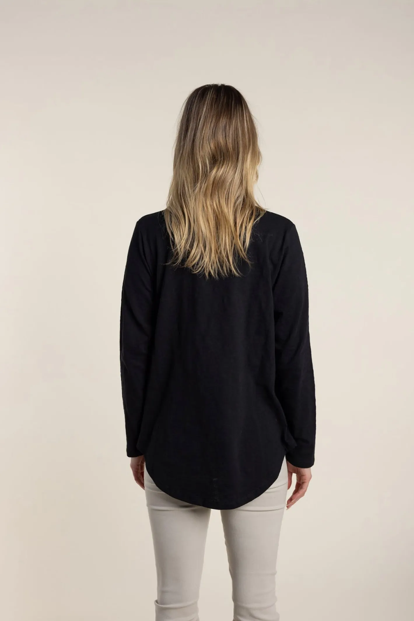 Two-T's Halli Long Sleeve Tee - Black - TT39 Sale