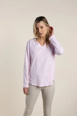 Two-T's Halli Long Sleeve Tee - Pale Pink- TT39 Hot