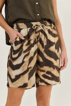 Naturals By O & J Hayley Linen Short - Wildcat - OJ14 New
