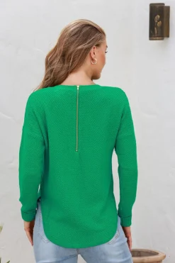 Silence & Noise I'm Famous Zip Knit - Green - SN15 Sale
