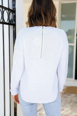Silence & Noise I'm Famous Zip Knit - White - SN15