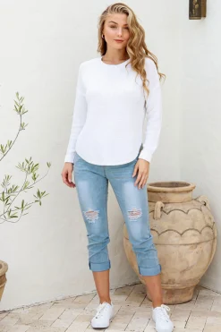 Silence & Noise I'm Famous Zip Knit - White - SN15