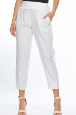 Gordon smith Jersey Waist Linen Pants - White - GS3 Discount