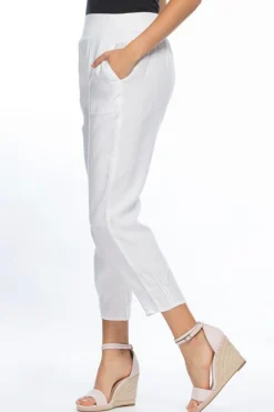Gordon smith Jersey Waist Linen Pants - White - GS3 Discount