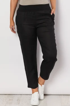 Gordon smith Jersey Waist Linen Pants - Black - GS3