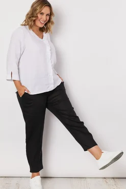 Gordon smith Jersey Waist Linen Pants - Black - GS3