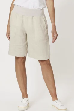 Gordon smith Jersey Waist Linen Shorts - Natural - GS8 New