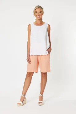 Gordon smith Jersey Waist Linen Shorts - Mandarine - GS8 Discount
