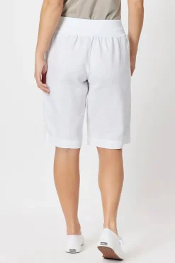 Gordon smith Jersey Waist Linen Shorts - White - GS8 Online