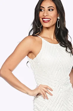 Zaliea Juliette Sequins Dress | Ivory | Z14 Hot