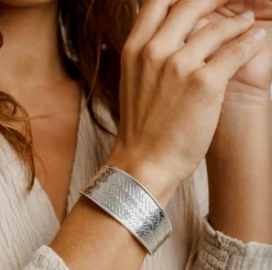 Nusa Jewellery Karma Silver Cuff - Silver - NS1 Outlet