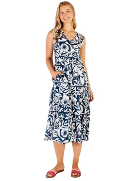 Lula Life Laiken Tiered Midi Dress - White - LL14 Discount