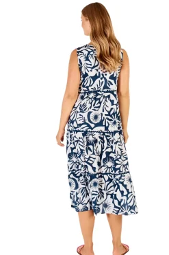 Lula Life Laiken Tiered Midi Dress - White - LL14 Discount