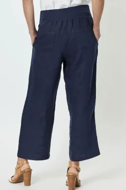 Gordon smith Lara Wide Leg Linen Pant - Navy - GS1 Discount