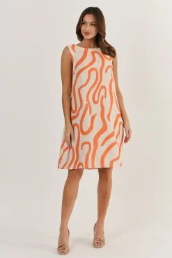 Naturals By O & J Larisa Linen Dress - Tamarind - OJ43 Clearance