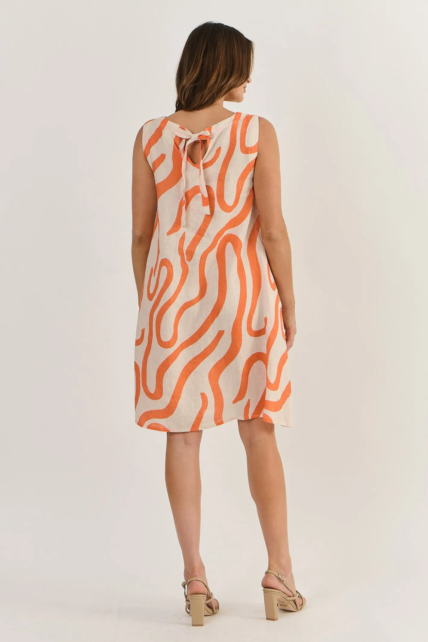 Naturals By O & J Larisa Linen Dress - Tamarind - OJ43 Clearance