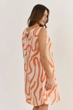 Naturals By O & J Larisa Linen Dress - Tamarind - OJ43 Clearance
