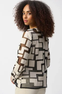 Joseph Ribkoff Leatherette Mesh Jacket - Moonstone - JR50 New