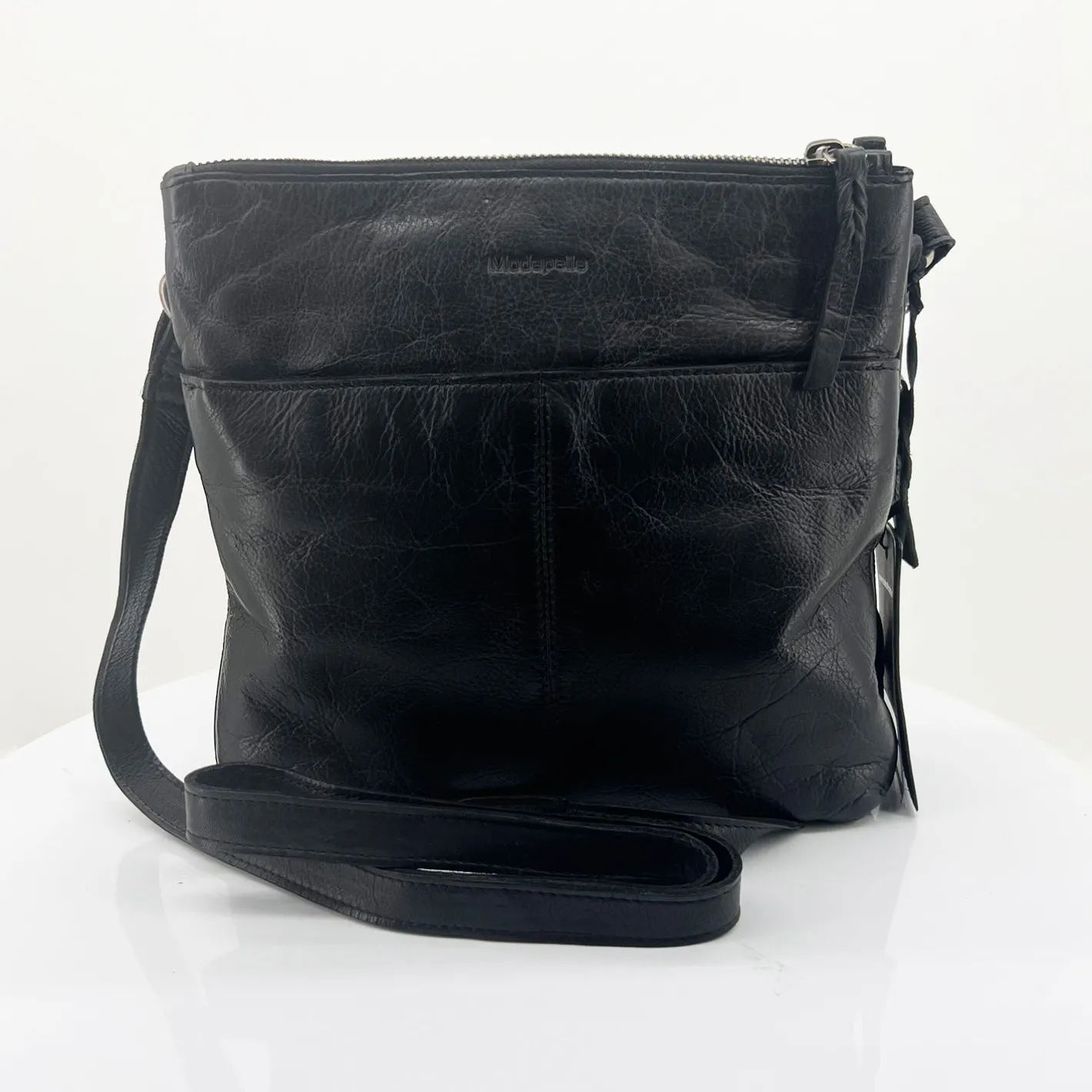 Modapelle Leonie Leather Cross Bag - Black - ML23