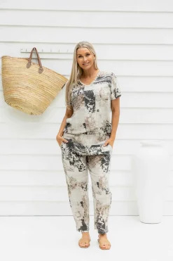 The Italian Cartel Lido Pant - Sand -IC51 Sale