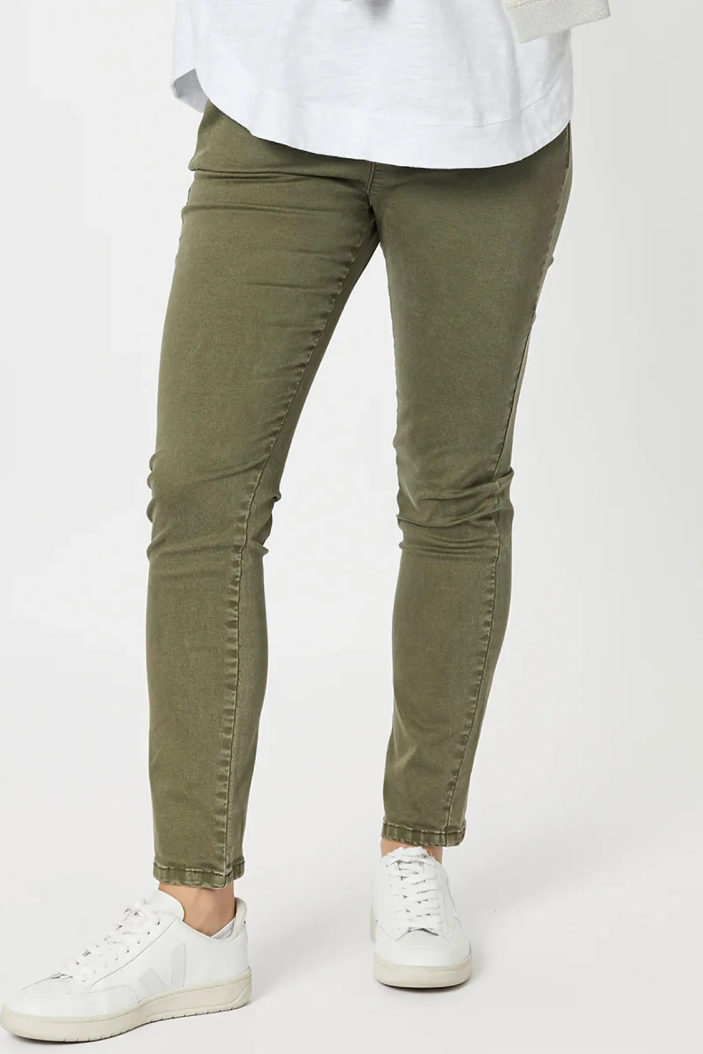 Threadz Lily Pull On Slim leg Jeans - Khaki - TZ17 New
